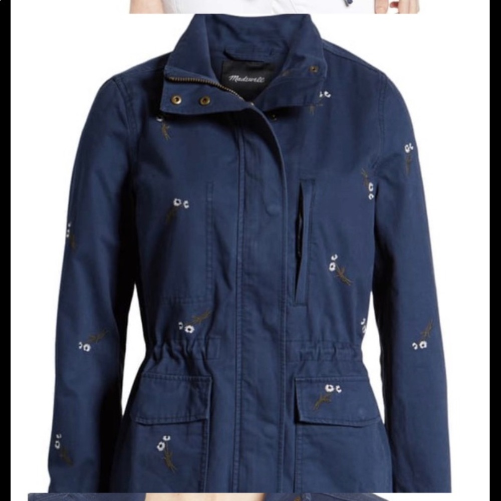COPY - Blue W/ flowering Madewell zip up! NOT SOLD